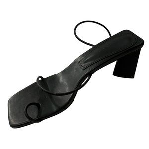 Minimalist Black Strappy Block Heel Sandal